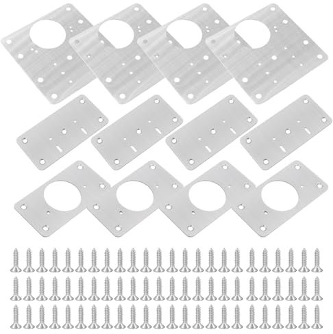 12 Stück Scharnier Reparaturset mit Schrauben, Scharnier Reparaturplatte, Schrank Scharnier Reparaturplatte Edelstahl Reparaturstück für Seitenscharnierplatte, Edelstahl Reparaturset für Möbel