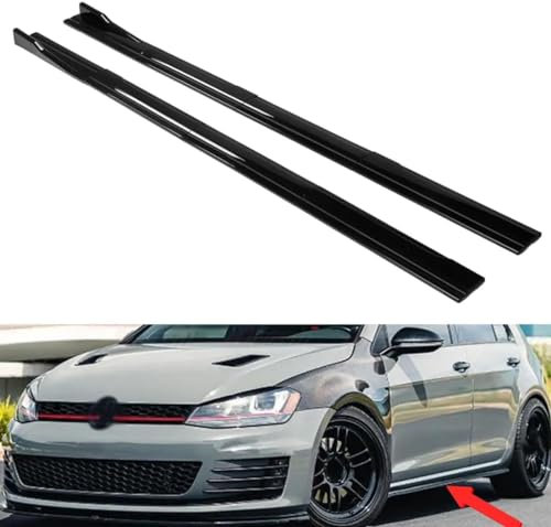 XJQHK Auto-Seitenschweller für VW Golf 6 MK6 GTI GTD 2009-2013, Seitenschweller-Verlängerung, Rocker-Panel-Splitter, Styling-Zubehör,Glossy Black