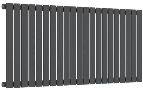 Lynwood Flat Panel Radiator Single Column Anthracite Horizontal Radiators Perfect Choice for Living Room, Bedroom and Kitchen Modern Style Central Heating Systems 600mm x 1520mm