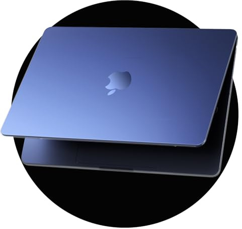 eleger Kristallmatt Hülle kompatibel mit MacBook Air 15 Zoll M5 M4 M3 M2 [Passende Mac-Farbe], erschienen 2026 2025-2023, Ultradünne Schutzhülle Harte Case für Mac Air 15,3, Mitternacht transparent