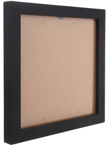 IMIKEYA Marco de Exhibición de CD Negro de Madera Cuadrado Minimalista para Colgar en Pared, Caja Pequeña Versátil para Álbumes en Sala o Casa
