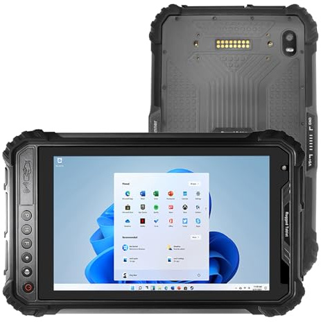 Breloom ST9-W robust surfplatta med 2D-streckkodsskanner, 8 tum Windows 11 Pro industriell surfplatta Intel N5100, 8 GB+256 GB, IP65 vattentät, 5 000 mAh, 4G LTE/WiFi/BT 4.2/NFC/GPS (med 2D-streckkod)