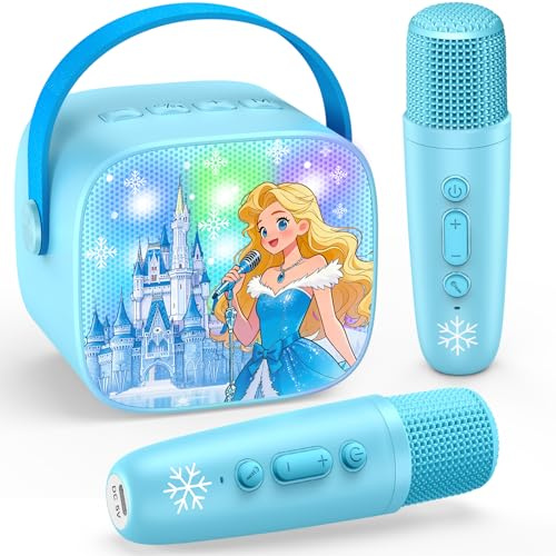 Braxel Karaoke Machine 2 Microphones, Froze Toys for 3 4 5 6 7 8 9 Year Old Girl Gifts for Girls Birthday Presents Christmas Xmas Gifts For Kids Microphone Girls Toys Age 3-8 Princess Toy