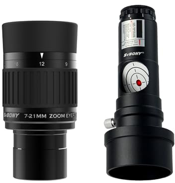 Svbony SV135 Okular Teleskop, Zoom Okular 1,25‘’, 7-21mm Brennweite, FMC, mit Kollimator für Teleskop 1,25'', für Astronomische Visuelle Beobachtungen