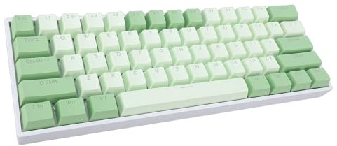 YUEHISY Teclado para Juegos 60%, Teclado Mecánico RGB Inalámbrico con Modo 3 con Cable BT 2,4 GHz, Interruptor Azul, Teclas Completas Anti Fantasma, para PC Portátil (Green)