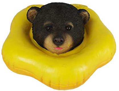 Velda Teichdeko Schwimmtier Bär mit Schwimmring Gartendeko schwimm Deko Ø24x12cm Teich
