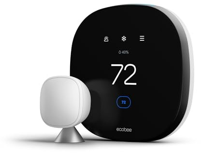 ecobee SmartThermostat with Voice Control - Programmable Wifi Thermostat - Works with Siri, Alexa, Google Assistant - Smart Thermostat for Home