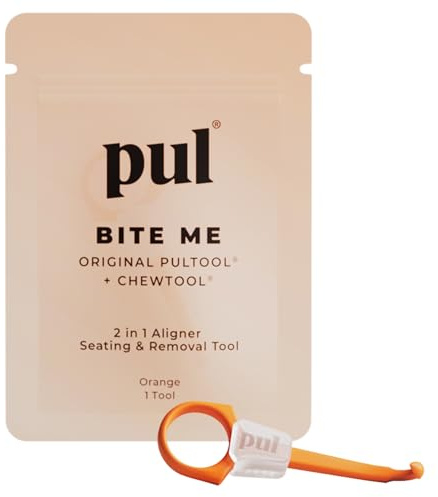PUL 2-i-1 Clear Aligner tuggverktyg och borttagningsverktyg | Kombination av tuggverktyg och borttagningsmedel | Hygieniska, återanvändbara, BPA-fria tandtillbehör för invisalign | 1 styck