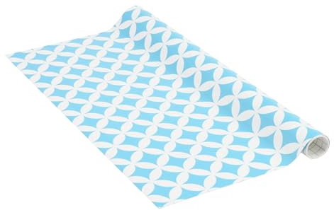 Venilia Klebefolie | Monica Blue Retromuster Blau | 45 cm x 1,5 m, Stärke 95μ | selbstklebende Möbel-Folie, Dekofolie, Tapete, Küchenfolie | ohne Phthalate | Made in EU