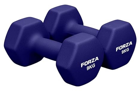 METIS Neopren Hex Hanteln Set - Verschiedene Größe | 0,5kg -16kg | Kurzhanteln zu Hause (9kg)
