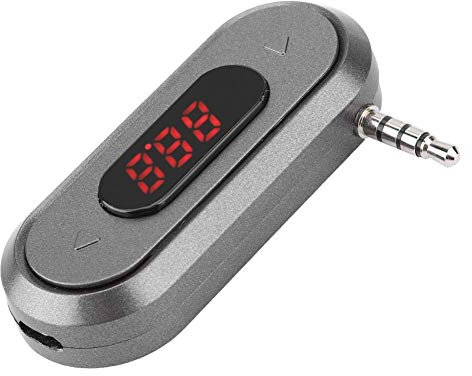 Transmisor FM para Tableta de teléfono móvil, Cabezal de Audio de 3,5 mm, batería incorporada de 300 mAh, Pantalla de Tubo Digital incorporada, fácil de Leer