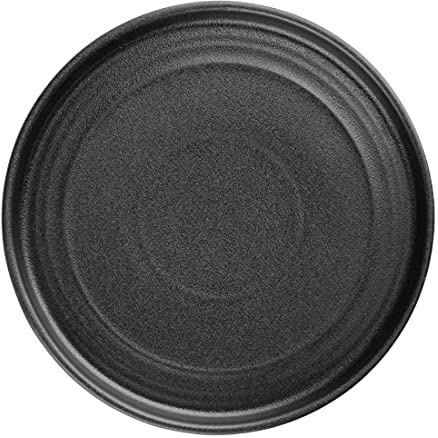 Olympia Cavolo Lot de 6 assiettes rondes plates texturées Noir 180 mm