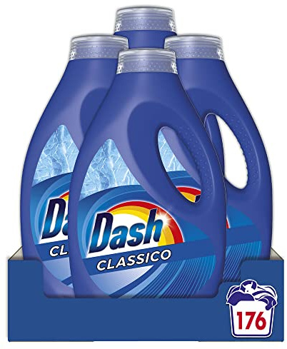 Dash Flüssigwaschmittel, 176 Waschgänge (4 x 44), klassisch, entfernt Flecken, Glanz für alle Köpfe, auch bei niedrigen Temperaturen wirksam