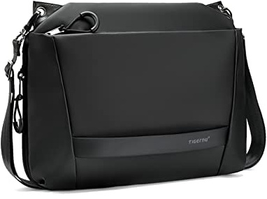FANDARE Umhängetasche Herren Arbeitstasche Erweiterbar Messenger Bag Schultertasche Herrentasche Kuriertasche zum Umhängen Reise Schule Hochschule Arbeit Outdoor Schulranzen Wasserdicht TPU Schwarz
