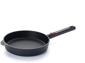 Woll – Eco Logic QXR Flachpfanne Ø 24 cm mit abnehmbarem Stiel – PFAS-freie Antihaftpfanne, backofenfest – Induktionspfanne – Bratpfanne