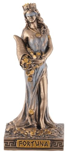 VOGLER Joh. Vogler GmbH Diosa griega Fortuna con cuerno de abundancia, piedra artificial, pintada a mano por artista, color bronce, 7088057