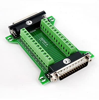SIENOC D-SUB DB25 Stecker auf Buchse 25-poliger Stecker Breakout zu | Leiterplattenklemmen Steckverbinder