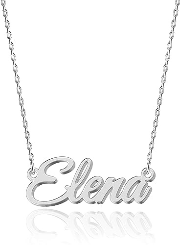 UMAGICBOX Collana Personalizzata con Nome | Scegli tra 14 Stili di Carattere | Ciondolo Personalizzabile in Acciaio Inossidabile Placcato in Oro 18K e Argento Sterling | Regalo per Lei