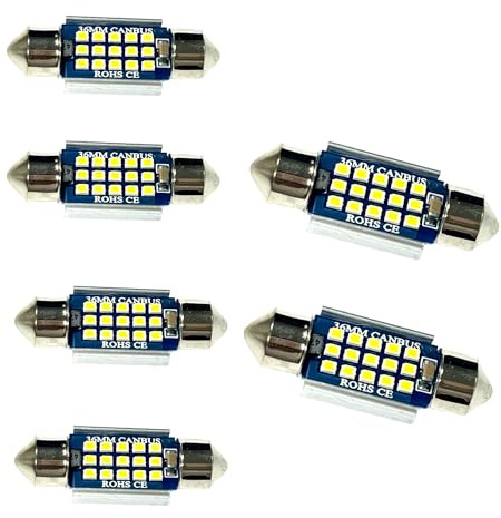 YOUNLEN 36mm 6418 Ampoule LED C5W voiture,Canbus sans erreur,12V,15MSD Chipsets ampoules LED,CW5 voiture, lumières intérieures de dôme de carte,ampoule plaque immatriculation(6pc Blanc)