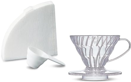 Hario VD-01-T-EU Kaffeebrüher, Filterpapier, Schaufel, V60, Kunststoff