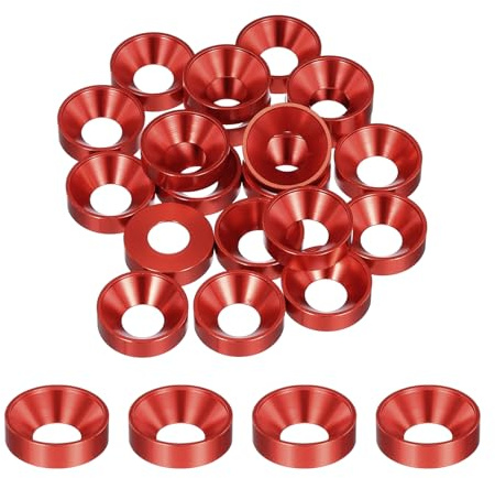 QUARKZMAN 20 arandelas avellanadas M8, aleación de aluminio anodizado de 18 mm/0,71, juntas de cabeza para tornillos RC/FPV/PC/piezas de accesorios para drones, rojo profundo
