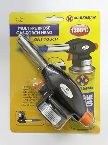 Professional Cooking Blow Torch - Adjustable Flame Butane Gas Torch for Creme Brulee, BBQ, Crafting, Soldering - Auto Ignition, Lightweight & Easy to Use - Gas Not Included