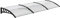 Outsunny Auvent de Porte Marquise en Polycarbonate auvent de Porte d'entrée Bord en Aluminium résistante Toit abri Contre la Pluie, la Neige et UV 303 x 96 x 27 cm Transparent