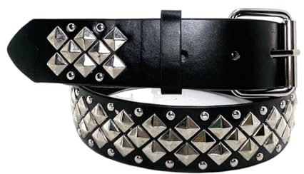 AGUTALITHIC Pyramide Western Nietengürtel Punk Rock Metall Silberfarben Rollschnallen Für Damen Herren Gothic Ledergürtel Für Jeans Hosen