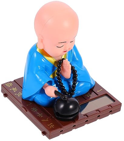 Amosfun 3 STK Ornamente Buddha Statue Buddha Bild solardusxhe Wackelköpfe für das Armaturenbrett des Autos Autodekorationen Spielzeug Mönchsfigur Ornament kleine mönchsfigur Plastik