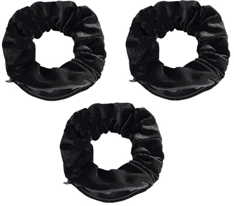 3 Stück Damen-Haargummis mit Reißverschluss, Haargummis Mit Versteck, Strand Gadget Haargummi, Geldversteck Reise Haargummi