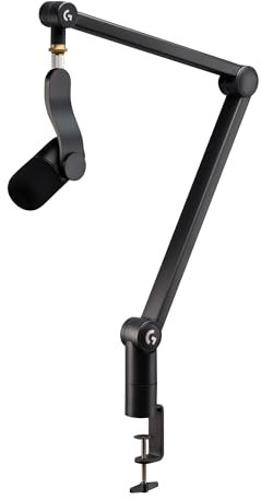 Logitech G Yeticaster GX, micrófono dinámico de gaming supercardioide con brazo, iluminación RGB y LIGHTSYNC, micrófono USB tipo difusión para PC y Mac, con uso para grabación y streaming - Negro