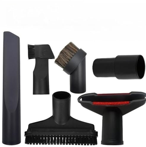 YTUGIL 6Pcs Vacuum Attachments Set Compatible with Karcher, Shark, Henry & Other Vacuums – Including PP Hair & Sofa Brush, 2-in-1 Nozzle, Flat Suction, Round Horsehair Brush & Adapter (32mm/35mm)