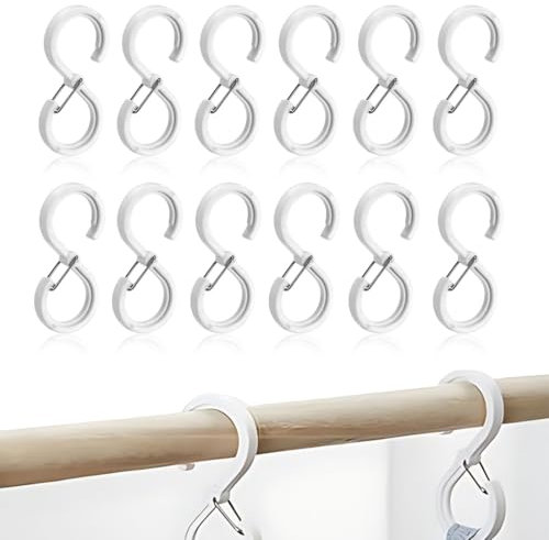 Ganci a S,XURJUMI 12 pezzi anti-goccia ganci a S, ganci da appendere, ganci per appendiabiti, ganci a forma di S, per cucina, bagno, camera da letto, ufficio, giardino