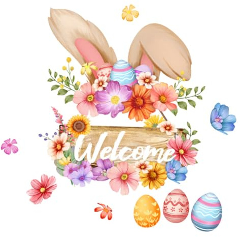 jojofuny Easter Door Sticker Selbstklebende Fensterbilder Für Ostern Bunte Eier Und Osterhasen Fröhliche Frühlingsdekoration Für Fenster Und Türen Für Wohnzimmer Und Kinderzimmer