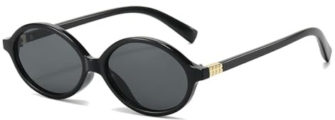 boluoboluomi Vintage-Brille für Frauen ohne Rand, ovales Gestell für Männer und Frauen, ovale, kleine Unisex-Sonnenbrille, Retro-Brille aus den 90ern