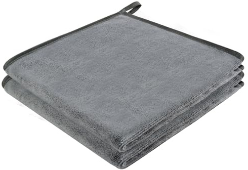 VIVOTE Microfaser Handtuch, Super Weiches und Saugfähiges Handtuch,40×40cm | Microfaser Hängetuch für Küchen und Bad, Trockene Hand Handtücher, Gästehandtuch, Küchenhandtücher, 2 Stück Grau