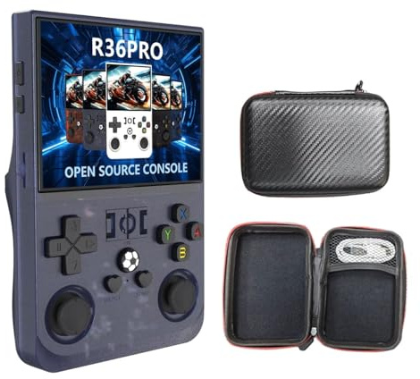 Console di gioco portatile K36 con schermo IPS da 3,5 pollici e 500 nit, con oltre 16.000 giochi per emulatore per PS1/PSP/DC/N64/SS, mini giochi tascabili retrò classici. (grigio 128 GB)