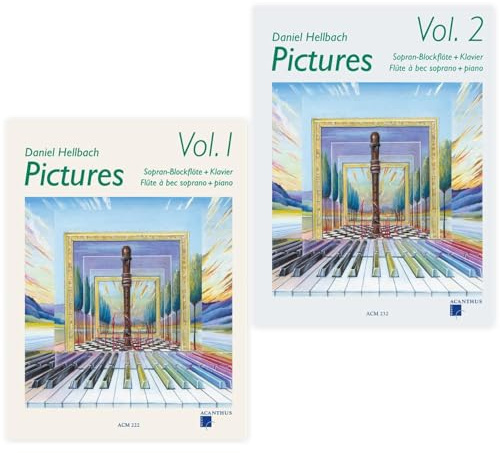 Pictures Band 1 + Band 2 | für Sopran-Blockflöte und Klavier | Acanthus Verlag | ACM 222 + ACM 232 | Soundman Piano-Bleistift | Starterset