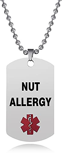 SBI Jewelry Medical Alert Necklace for Women Adjustable Stainless Steel Dog Tag Emergency Necklaces Jewellery Gifts