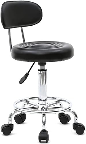 LEADZM Tabouret de Bureau Ergonomique avec Dossier Pivotant 360°