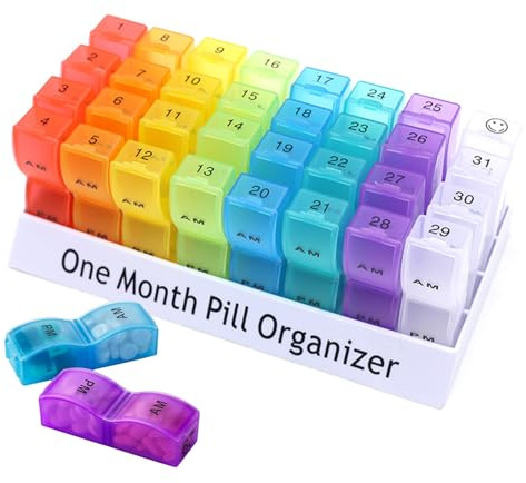YNPQTDS 20,5 x 10,3 x 7 cm Pillendose, monatlicher Medikamenten-Organizer