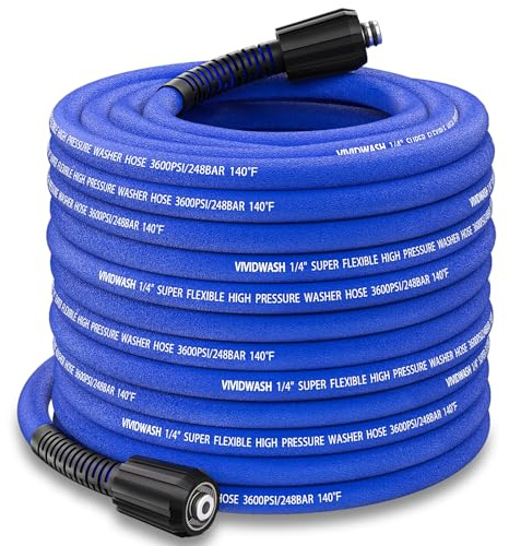 VIVIDWASH Hochdruckreiniger-Schlauch, 30 m, M22–14 & 15 mm, universeller, flexibler Hochdruckreiniger-Schlauch, kein Auslaufen, knickfreier Hochdruckreiniger-Ersatzschlauch, 3600 PSI für elektrische