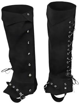 Erwachsene Stiefelstulpen Unisex 1 Paar Mittelalterliche Gamaschen Stiefel Pirate Stiefelüberzieher Mittelalter Vintage Wikinger Ritter Schuhe Abdeckung Kunstleder Beinabdeckung für Cosplay Halloween