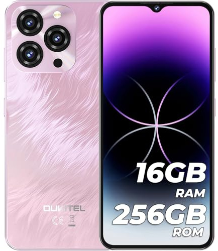 OUKITEL C3 Smartphone Ohne Vertrag 16GB+256GB/1TB 6.52 Inch Mobile Phone Android 14,Simlock-Free Handy ohne vertrag günstig 5000 mAh Battery,13MP + 5MP, Dual SIM 4G Smartphones ROSA
