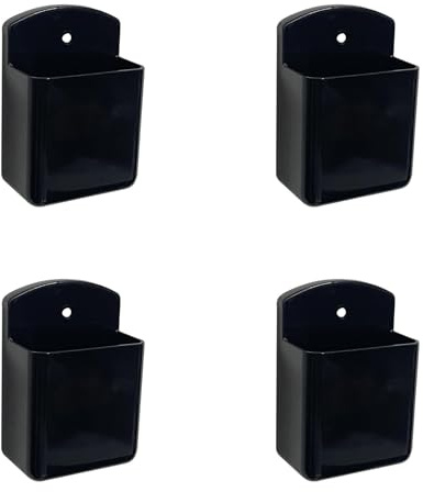 Generisch Fernbedienungshalterung Schwarz, Fernbedienungshalterung Aufbewahrungsbox Wandhalterung Fernbedienung Halter,Büro Schreibwaren Aufbewahrungsbox (4 Stück)