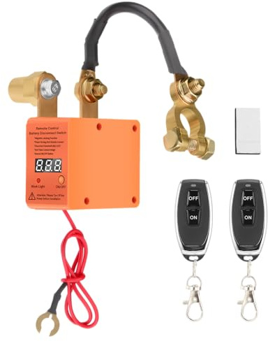 Drahtlose Ferngesteuerter Batterietrennschalter 12V 240A mit Led-Spannungsanzeige Anti-Diebstahl-Kill-Schalter Auto Trennrelais für Auto, Wohnmobil, ATV, LKW, Marine