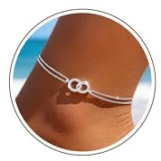 Chihayafuji Bracelet de Cheville Pour Femme Argent Sterling 925 Or Chaine de Cheville Bracelet Cheville Réglable Imperméable en Zircon Bijoux Cheville Femme