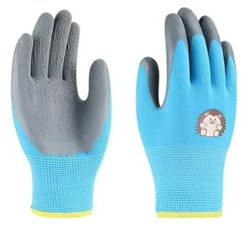 NGBFF Guantes de seguridad infantiles for bricolaje, resistentes al agua, antideslizantes, for trabajo, jardín, cocina y jardín. Guantes de látex for niños, resistentes a perforaciones.(Blauw,Small)