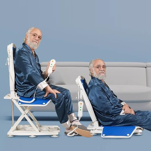 ZYGPH Leichter, elektrisch Verstellbarer Badewannenlift mit Fernbedienung, 6 rutschfesten Saugnäpfen, Hubhöhe 6–56 cm, Tragkraft 140 kg, für Badezimmer, für Senioren