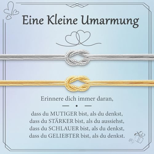 2 Stück Partner Armbänder Knoten Armband Damen, Freundschaftsarmbänder